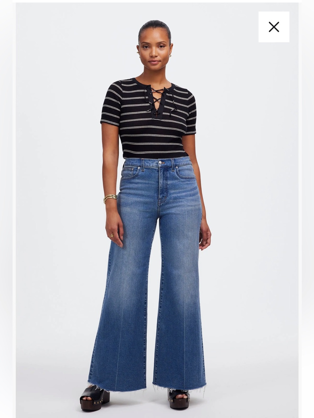 Madewell The Curvy Flared Wide Leg
Crop Jeans size 26